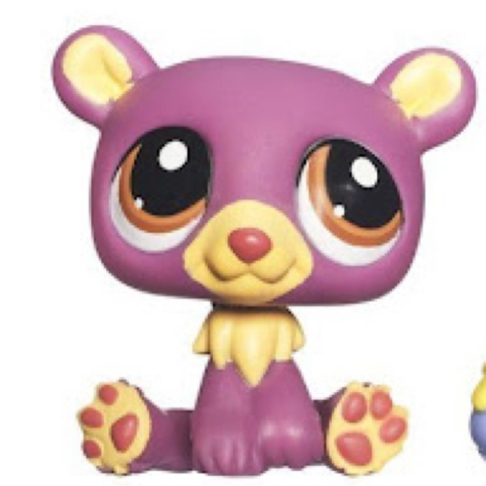 Littlest Pet Shop Plum and Gold Polar Bear #1602 Brown Eyes